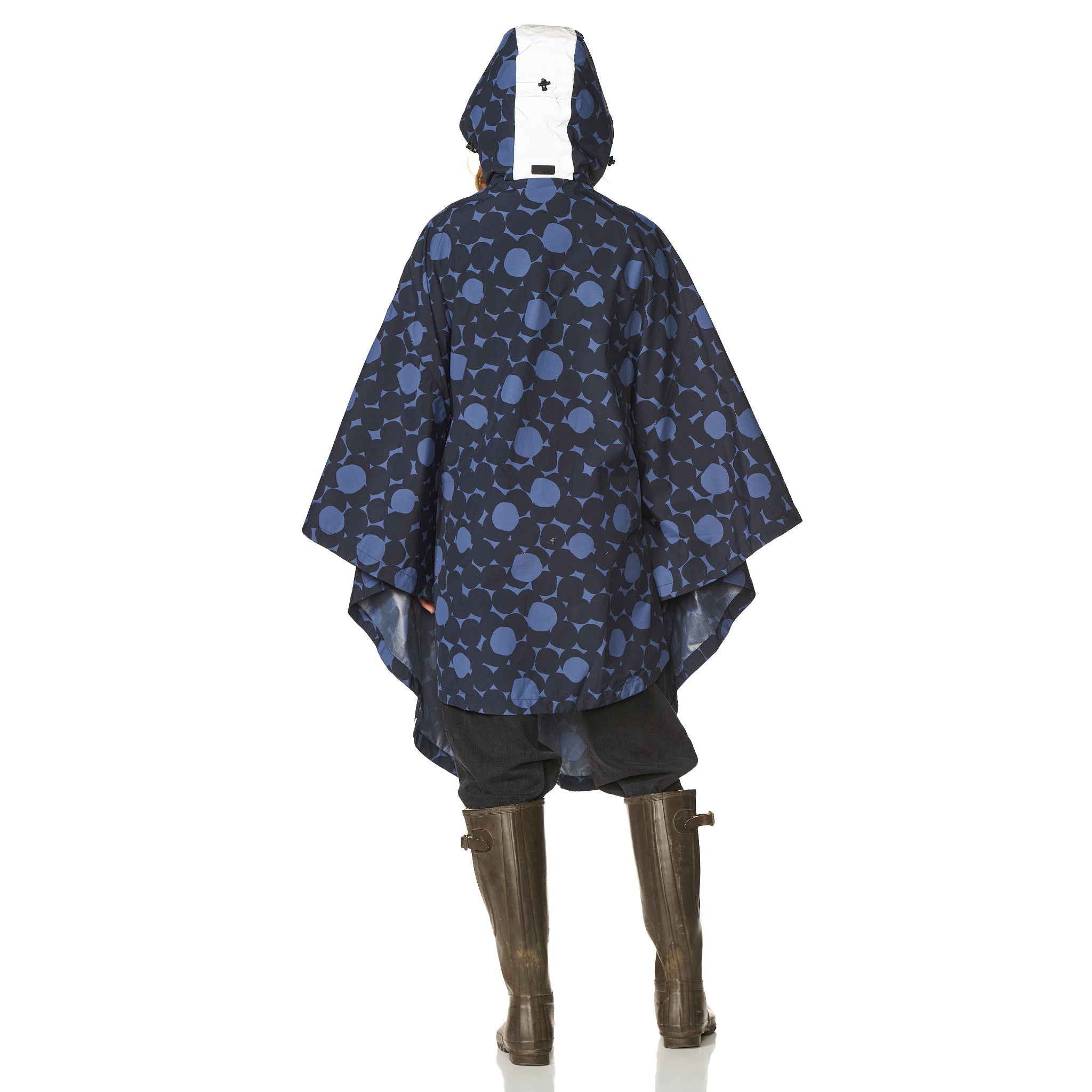 Regencape print blauw Happy Rainy Days 