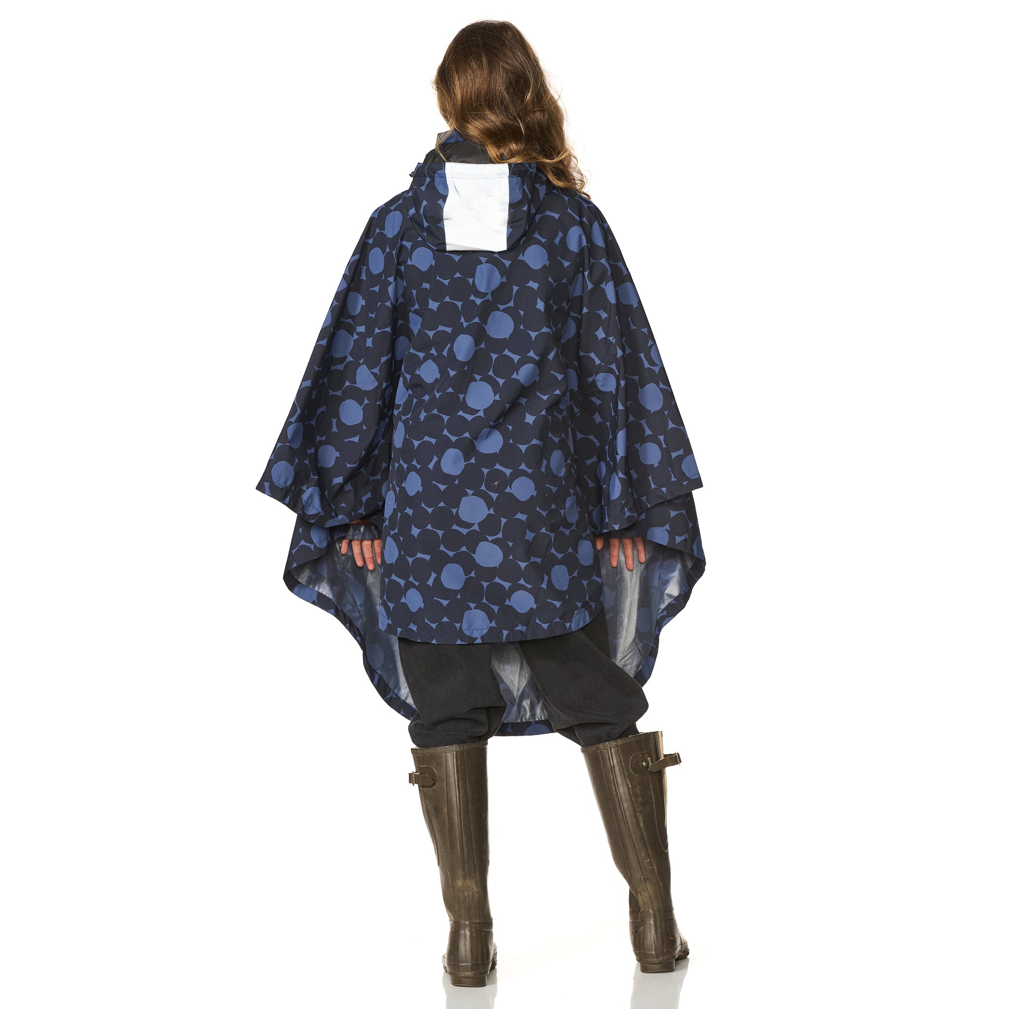 Regencape print blauw Happy Rainy Days 