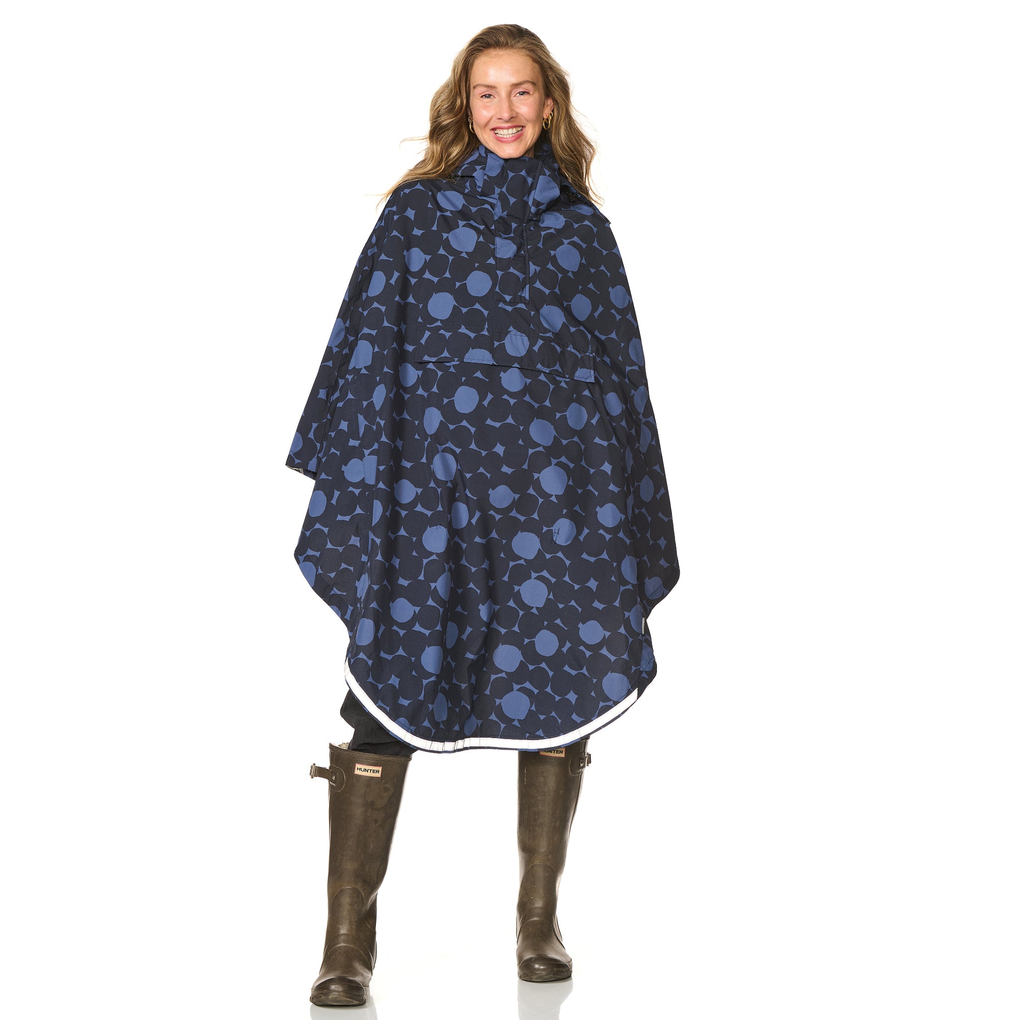 Regencape print blauw Happy Rainy Days 