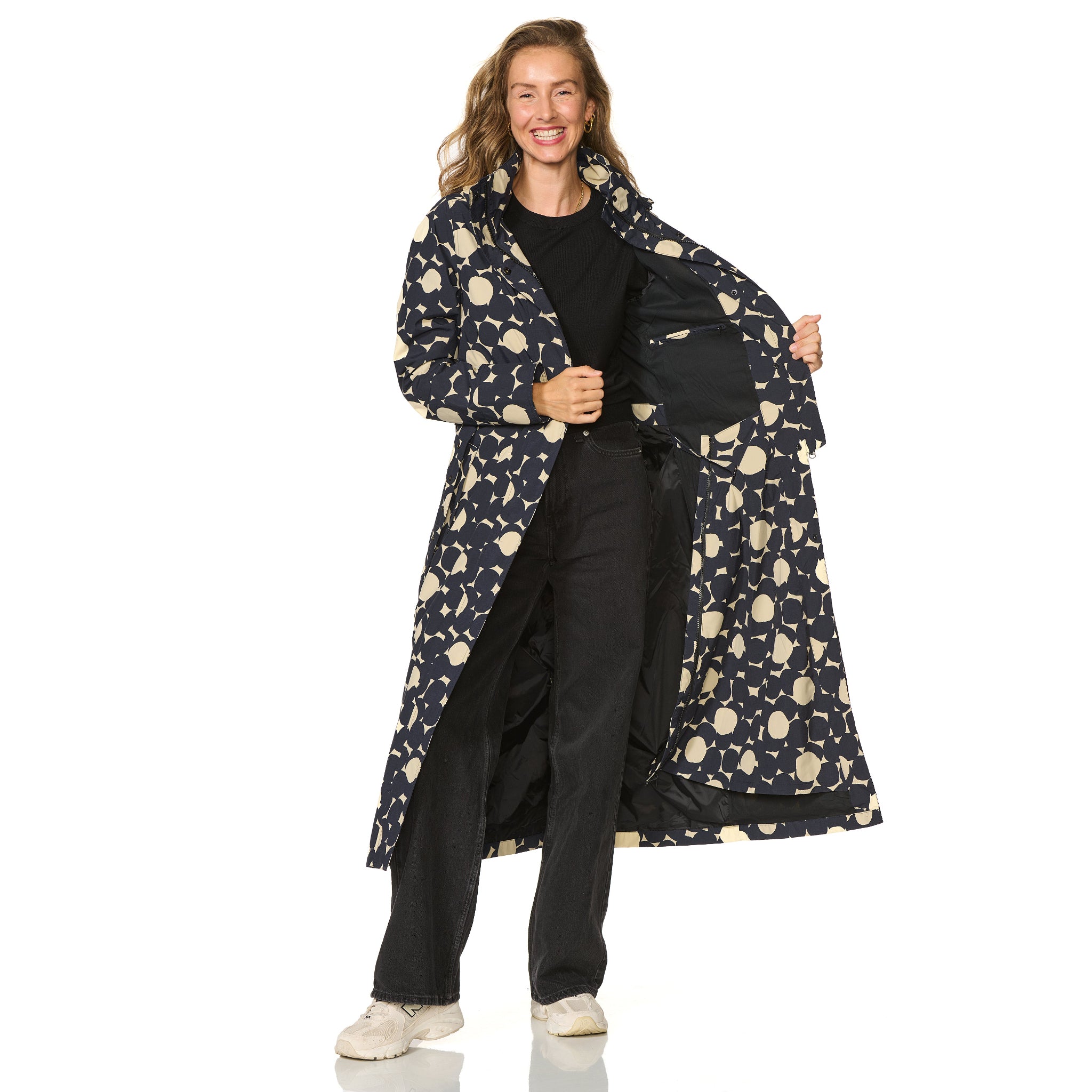 Lange regenjas Montreal print sand Happy Rainy Days 