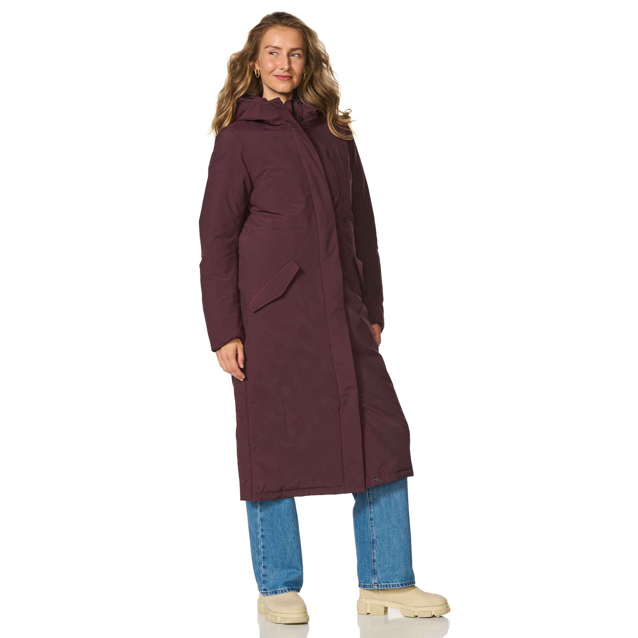 Winterjas Vancouver burgandy happy rainy days