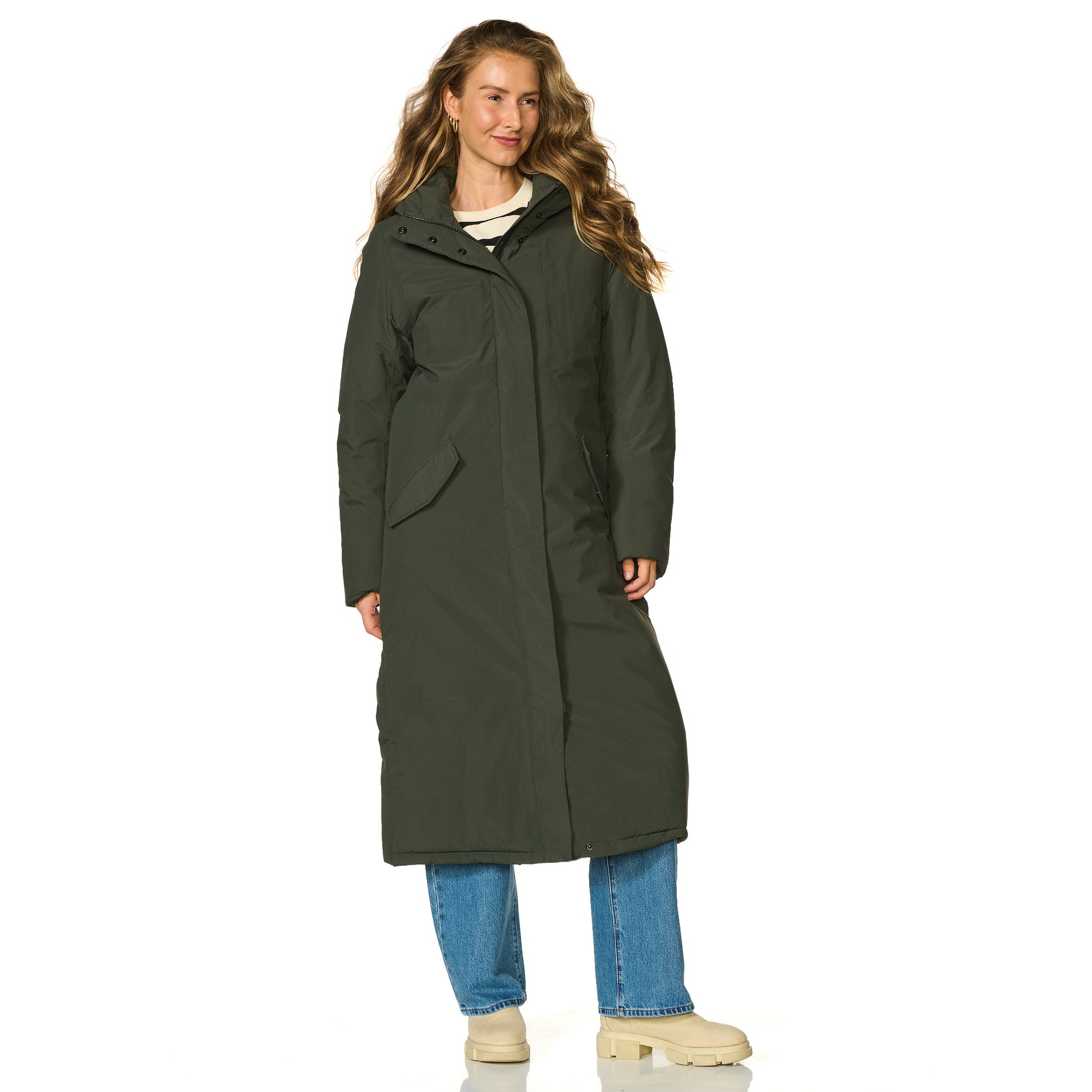 Winterjas Vancouver donkergroen happy rainy days